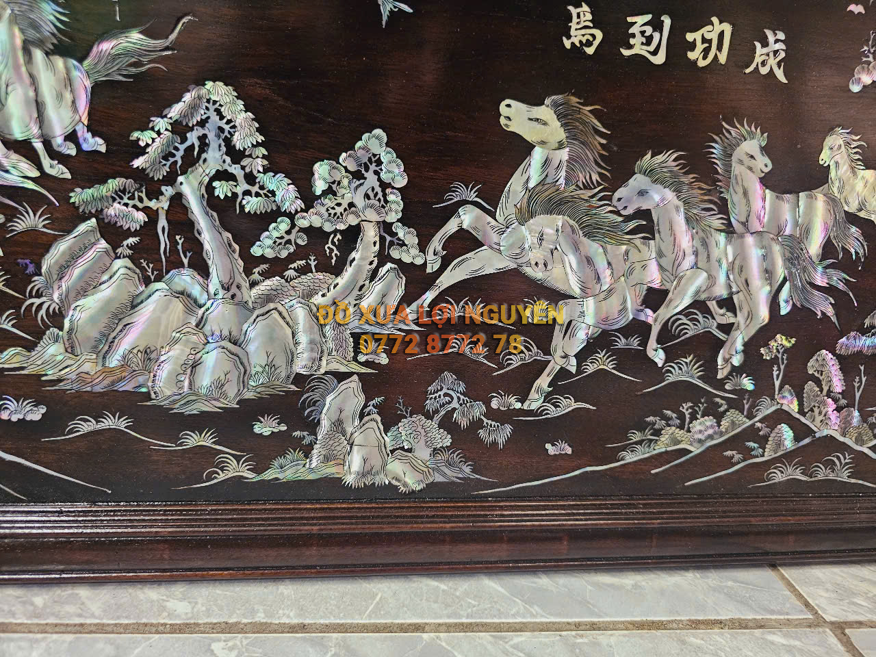 Tranh ngựa mã đáo thành công, gỗ gõ mật - 2