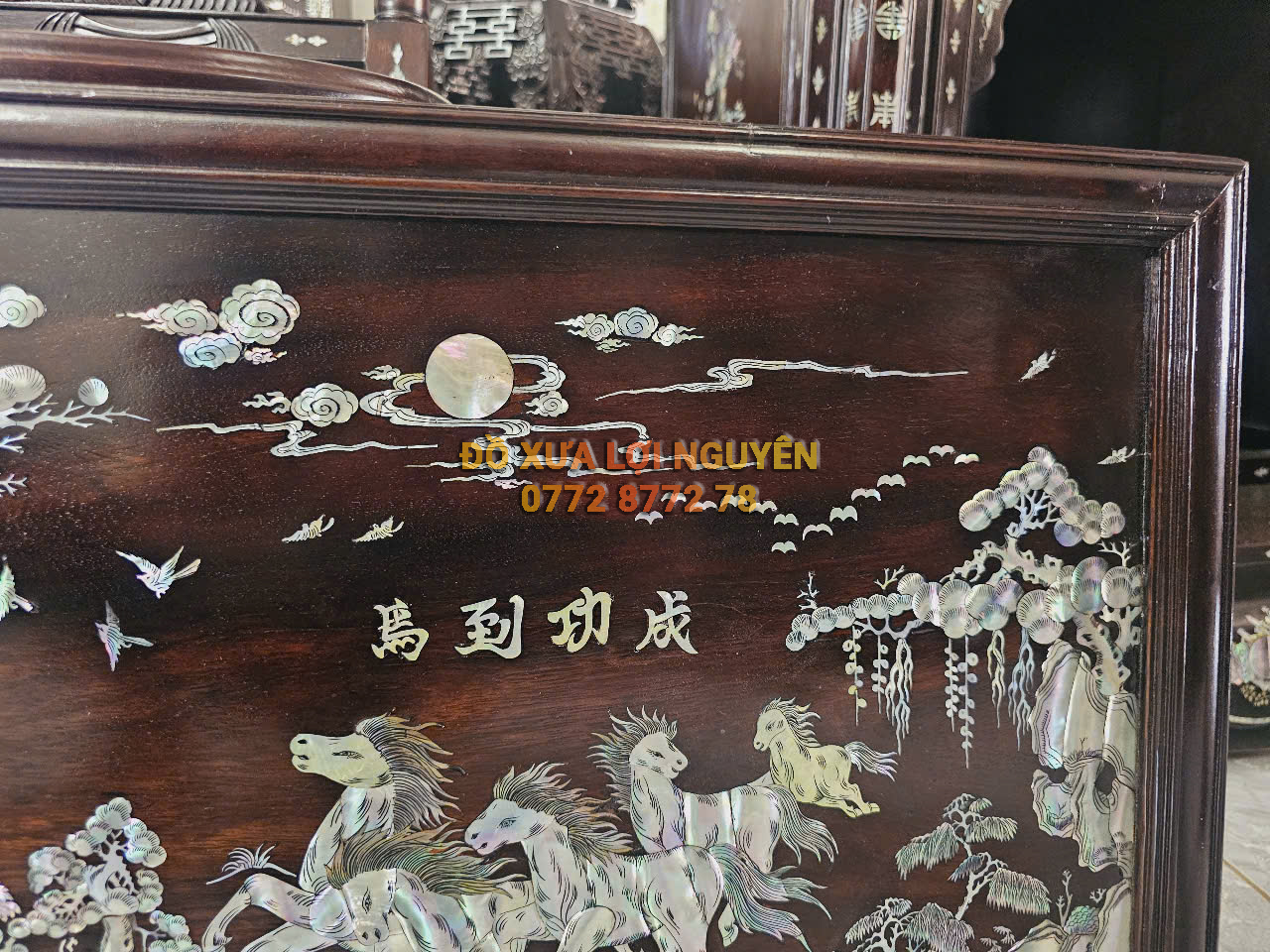 Tranh ngựa mã đáo thành công, gỗ gõ mật - 2