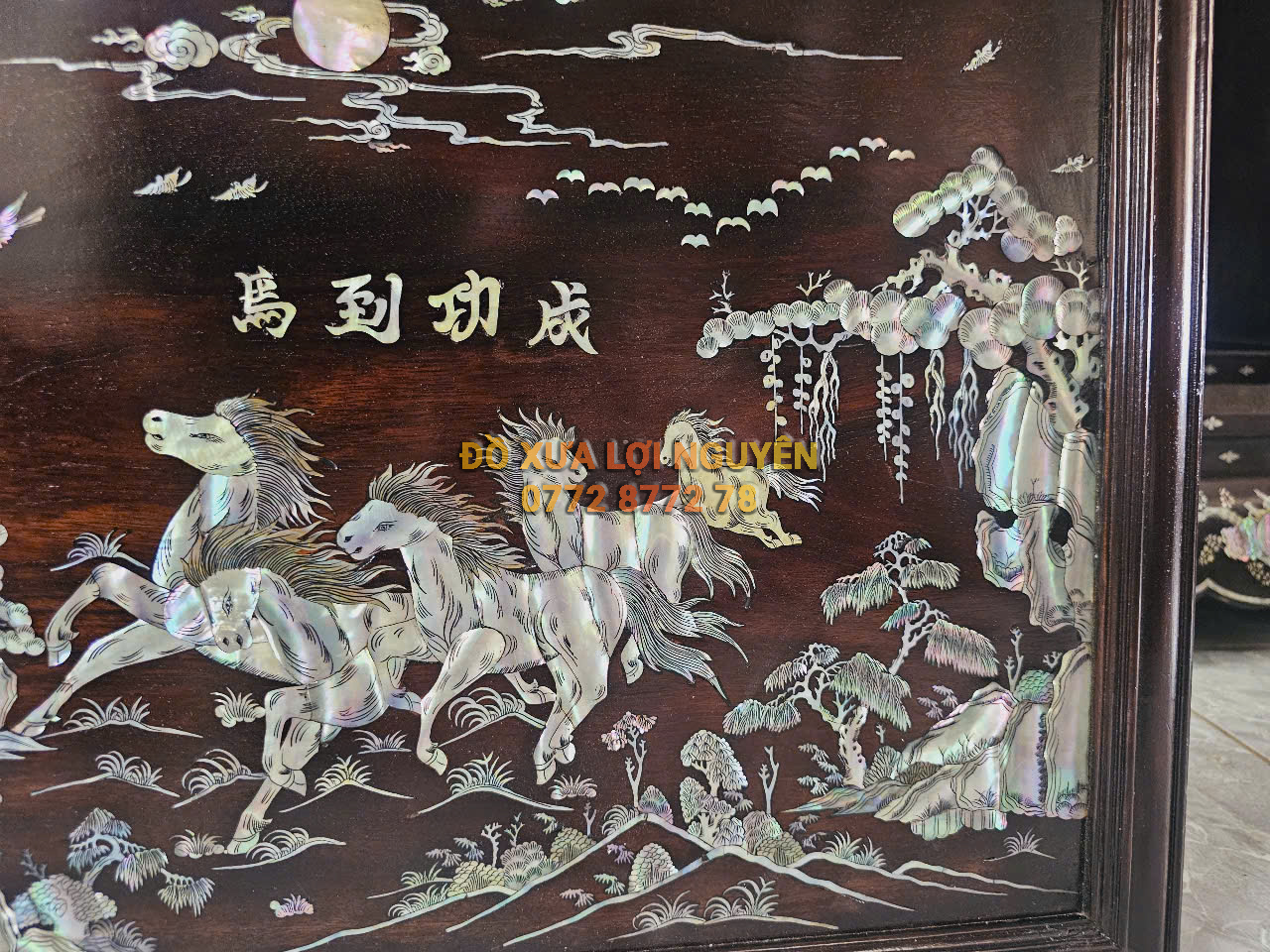 Tranh ngựa mã đáo thành công, gỗ gõ mật - 2