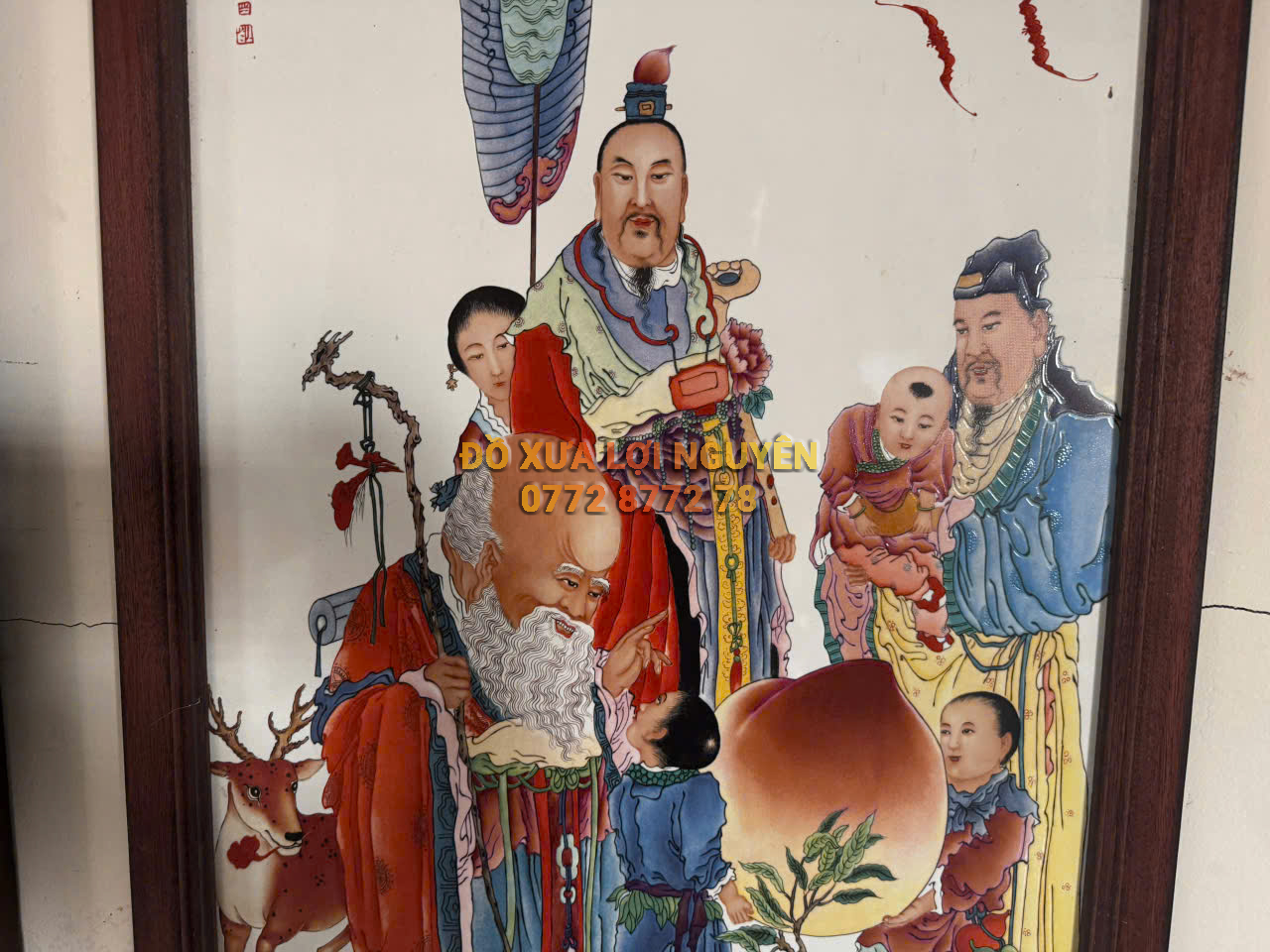 Tranh gốm tàu khung gỗ