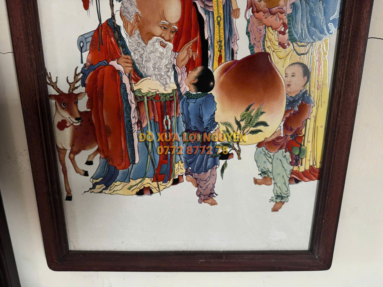 Tranh gốm tàu khung gỗ