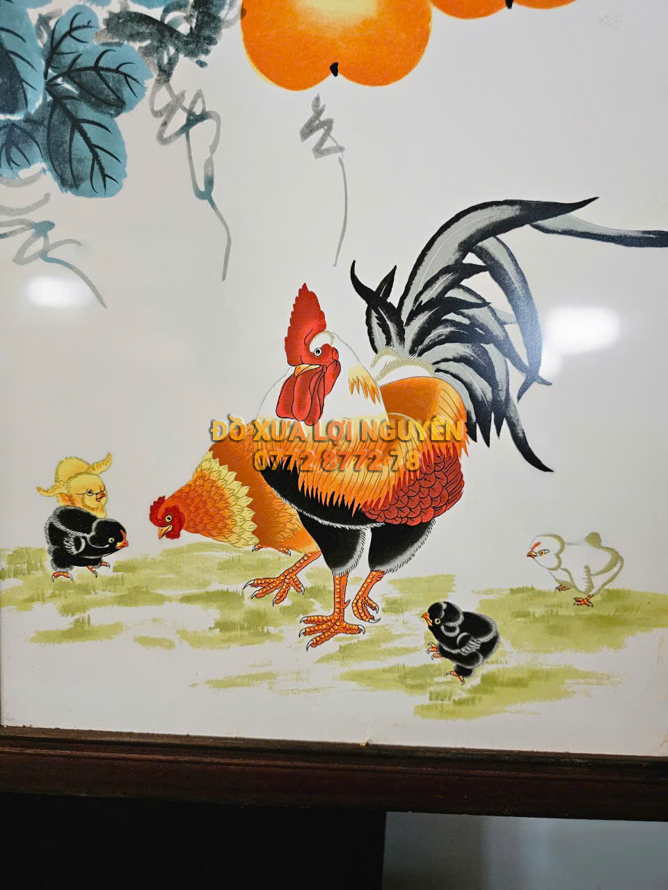 Tranh gốm tàu khung gỗ