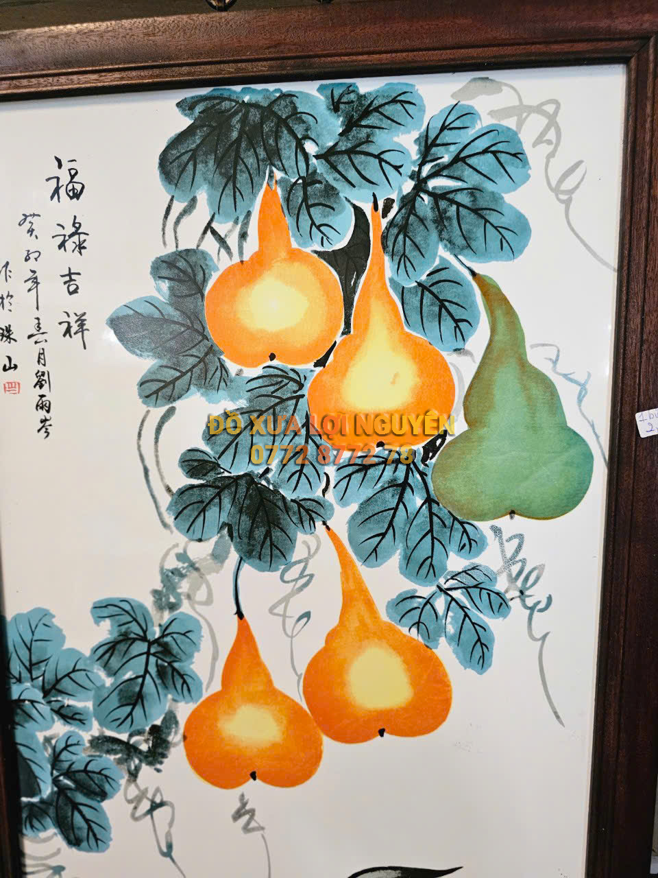 Tranh gốm tàu khung gỗ