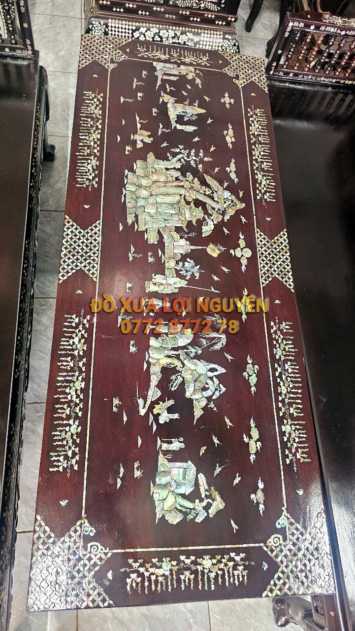 Trường kỷ song tiện nam bộ xưa - Gỗ gõ mật