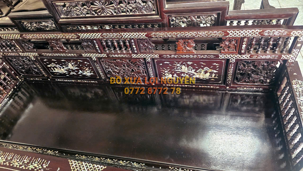 Trường kỷ song tiện nam bộ xưa - Gỗ gõ mật