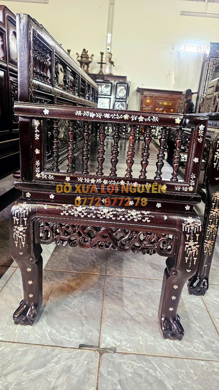 Trường kỷ song tiện nam bộ xưa - Gỗ gõ mật