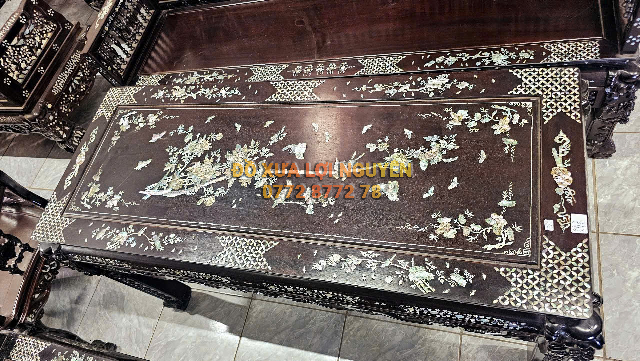 Trường kỷ song tiện 3 món - Gỗ gõ mật