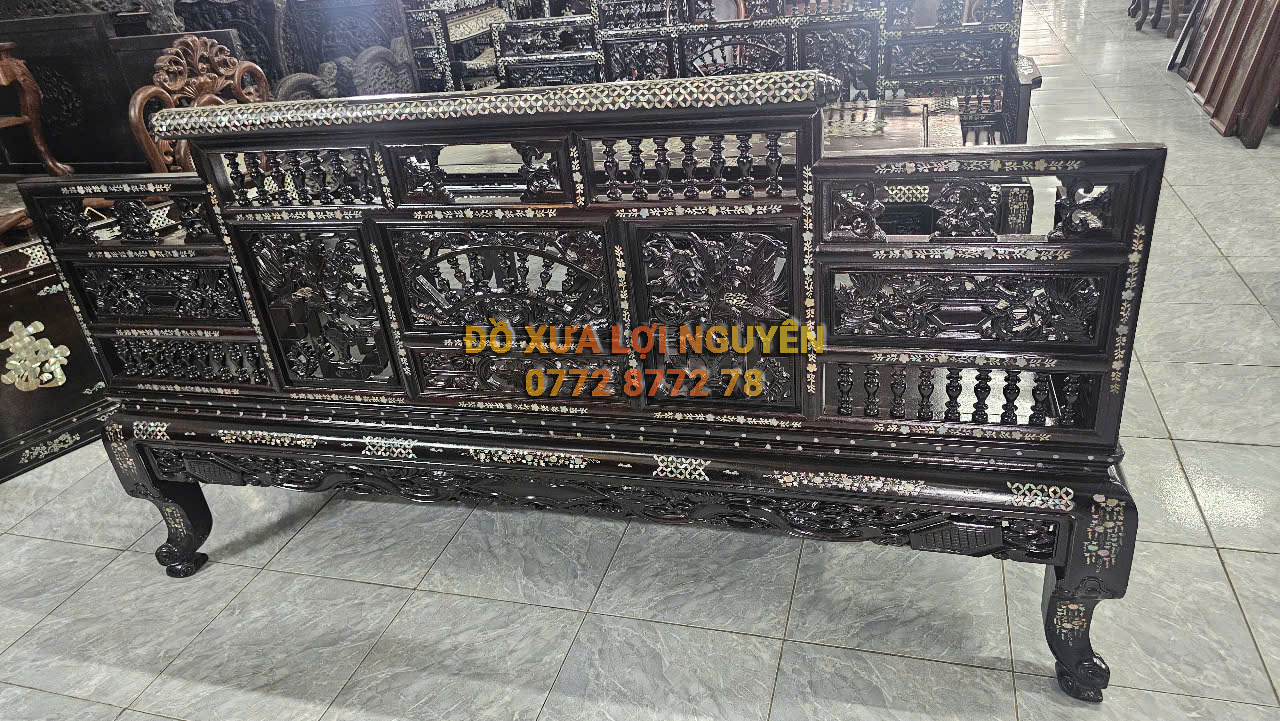 Trường kỷ song tiện vai cuộn, 3 món, cẩn ốc vip