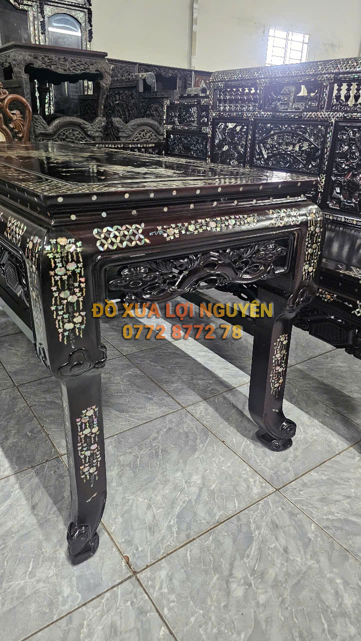 Trường kỷ song tiện vai cuộn, 3 món, cẩn ốc vip