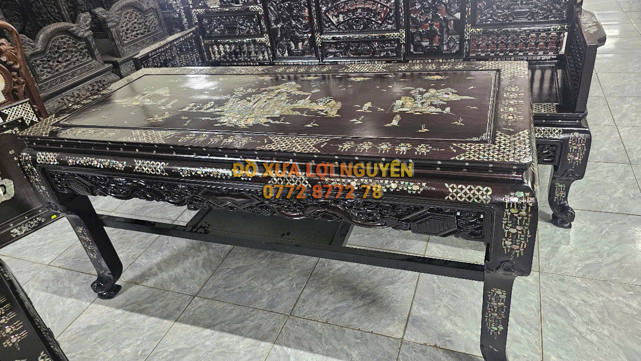 Trường kỷ song tiện vai cuộn, 3 món, cẩn ốc vip