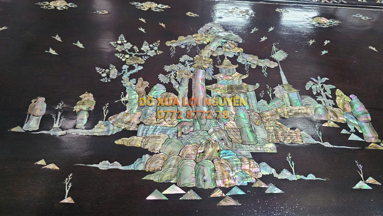 Trường kỷ song tiện vai cuộn, 3 món, cẩn ốc vip