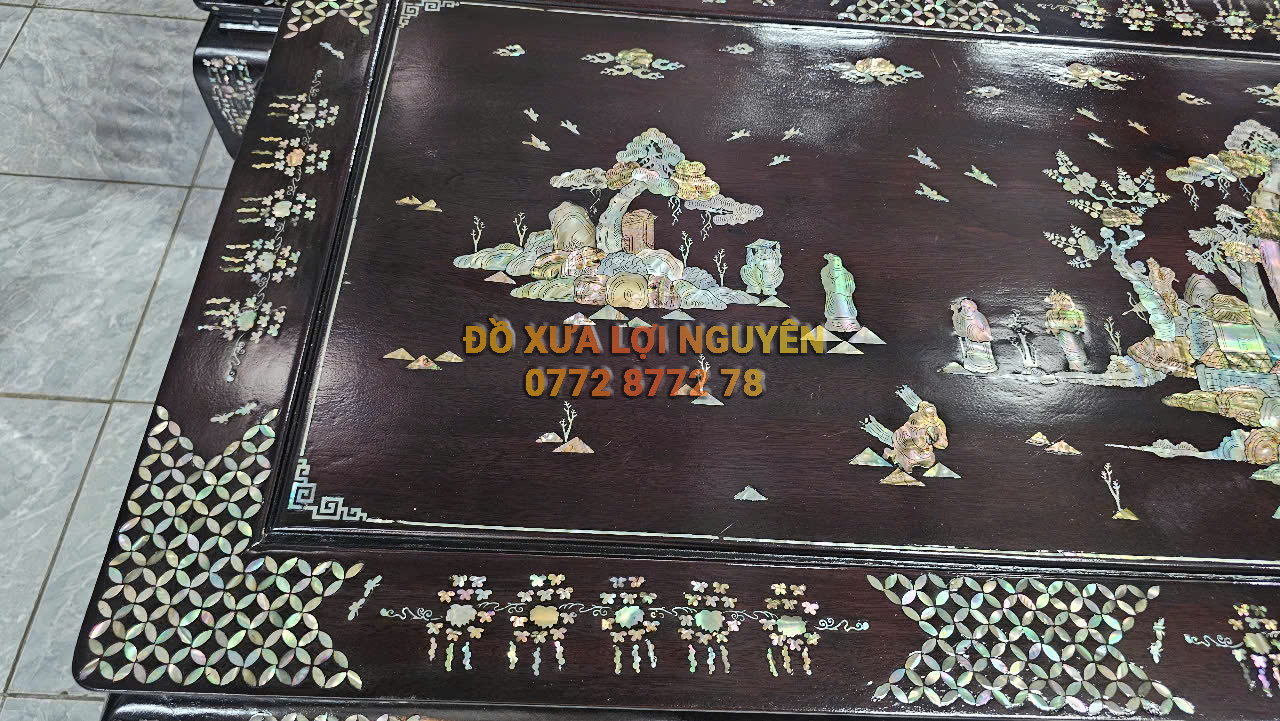 Trường kỷ song tiện vai cuộn, 3 món, cẩn ốc vip