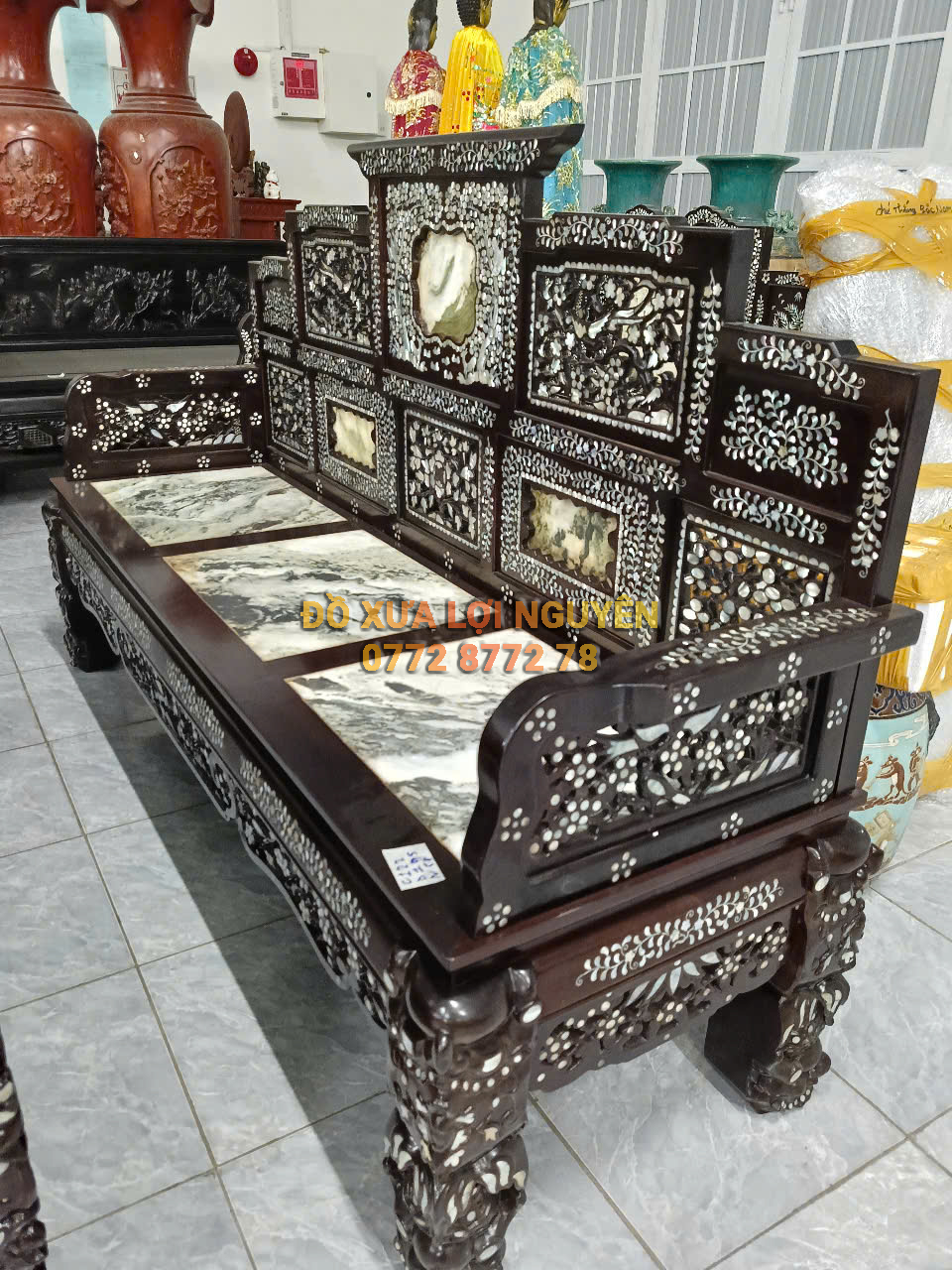 Trường kỷ ngũ sơn 3 món, cẩn ốc tứ diện, giá hữu nghị