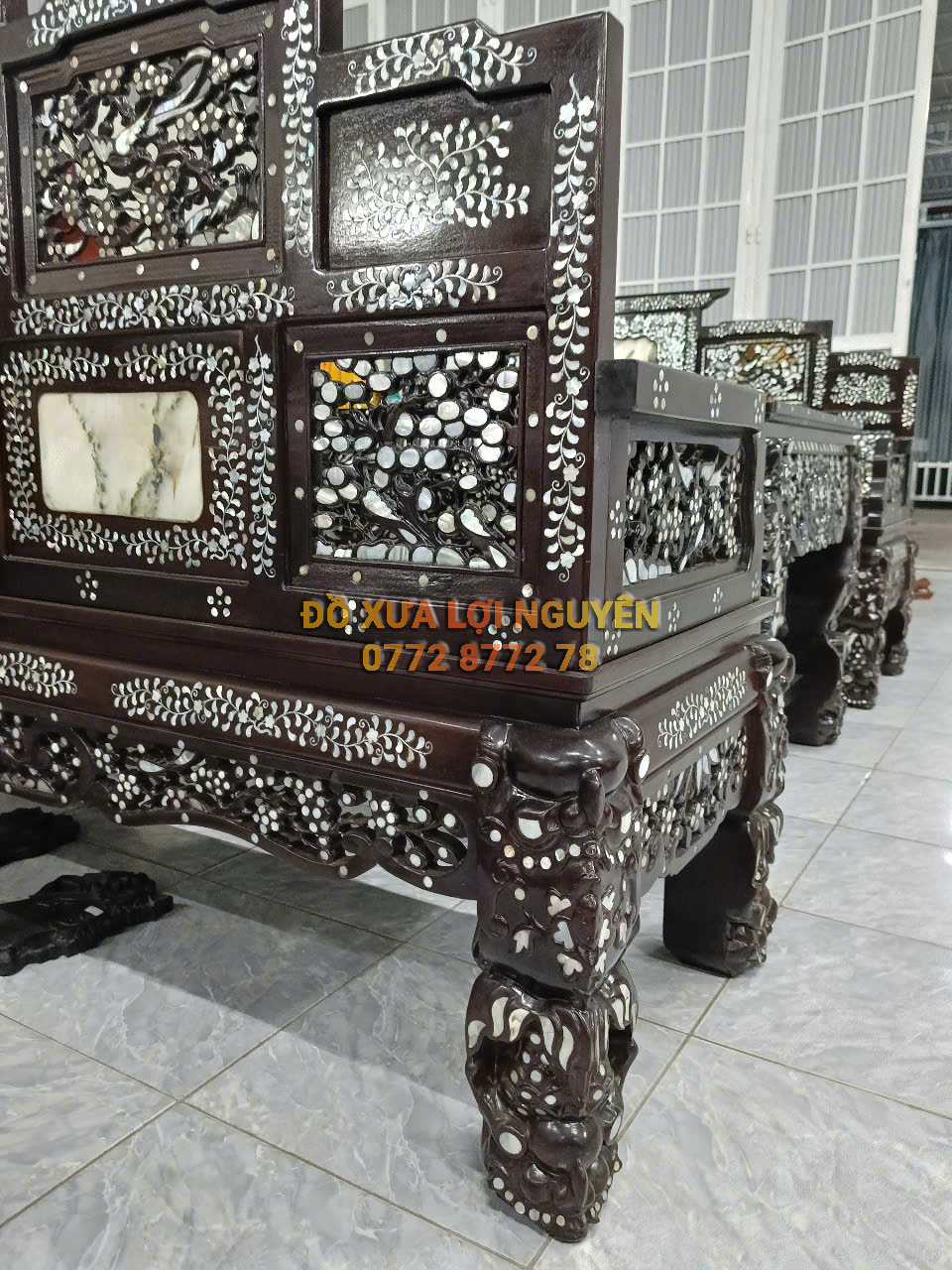 Trường kỷ ngũ sơn 3 món, cẩn ốc tứ diện, giá hữu nghị