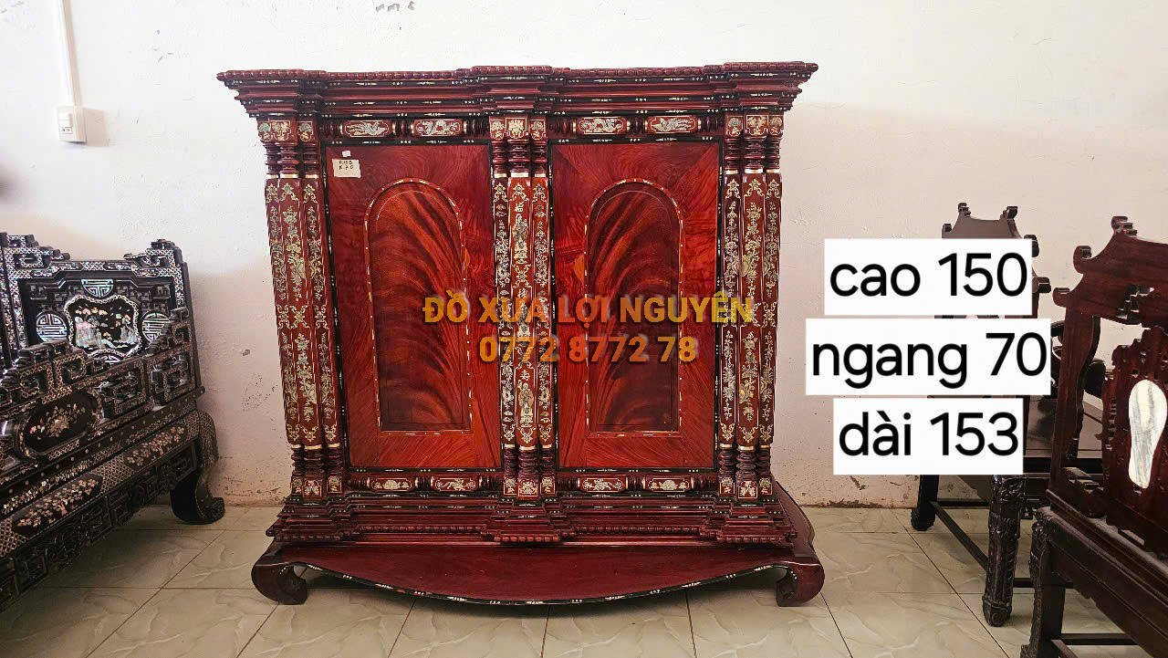 Tủ thờ gỗ gõ đỏ và căm xe, giá hữu nghị