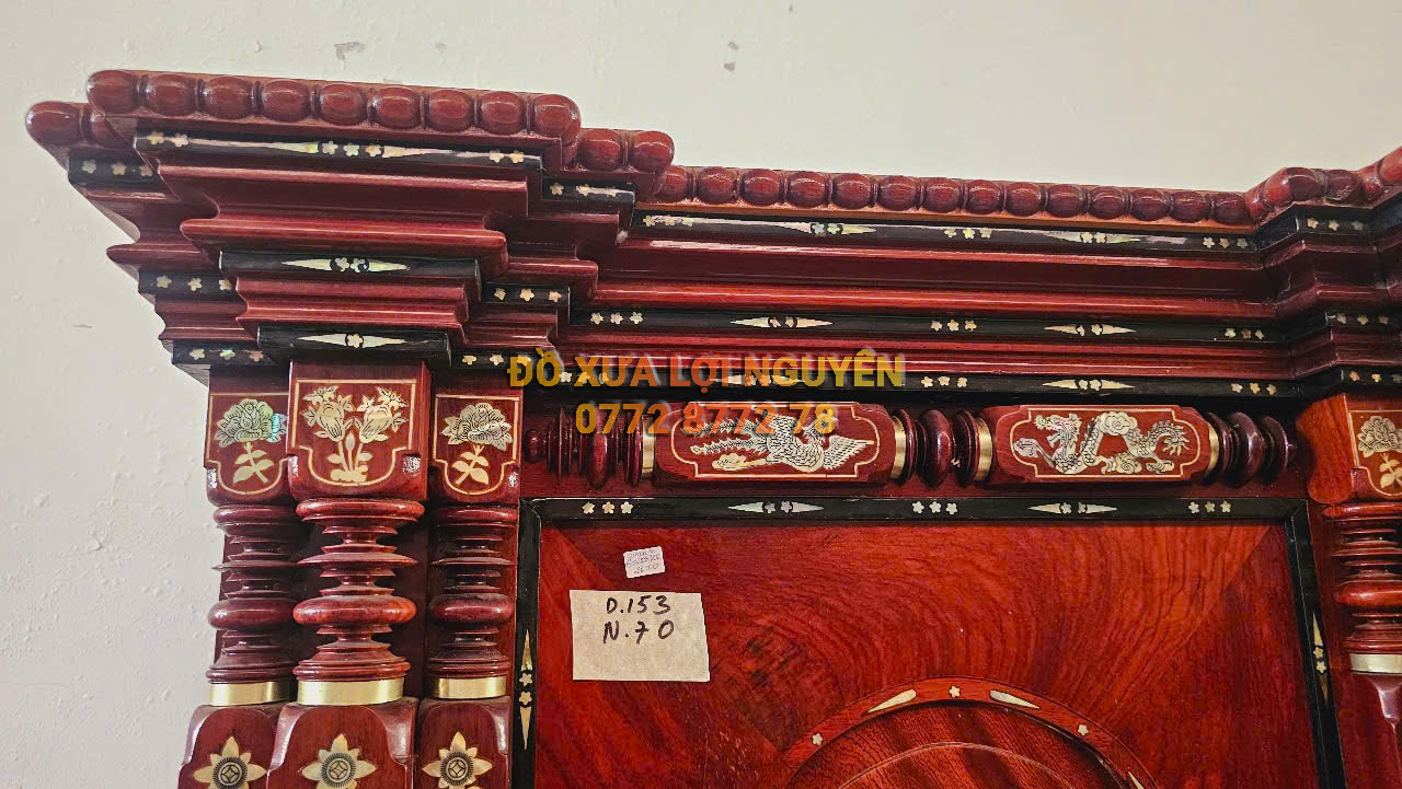 Tủ thờ gỗ gõ đỏ và căm xe, giá hữu nghị