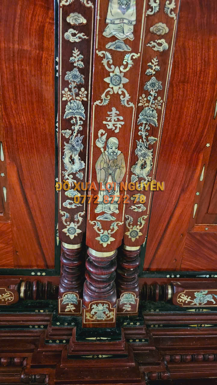 Tủ thờ gỗ gõ đỏ và căm xe, giá hữu nghị