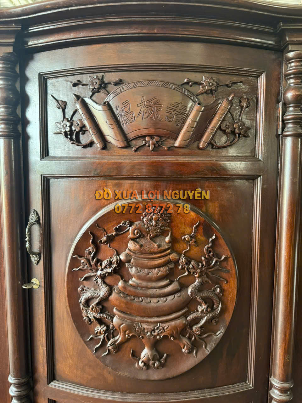 Tủ thờ gỗ gõ mật xưa giá rẻ