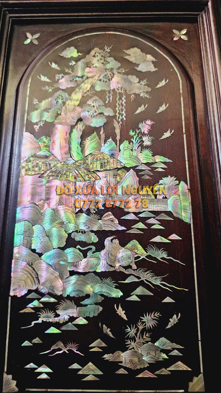 Tủ thờ gỗ gõ mật cẩn ốc Singapore