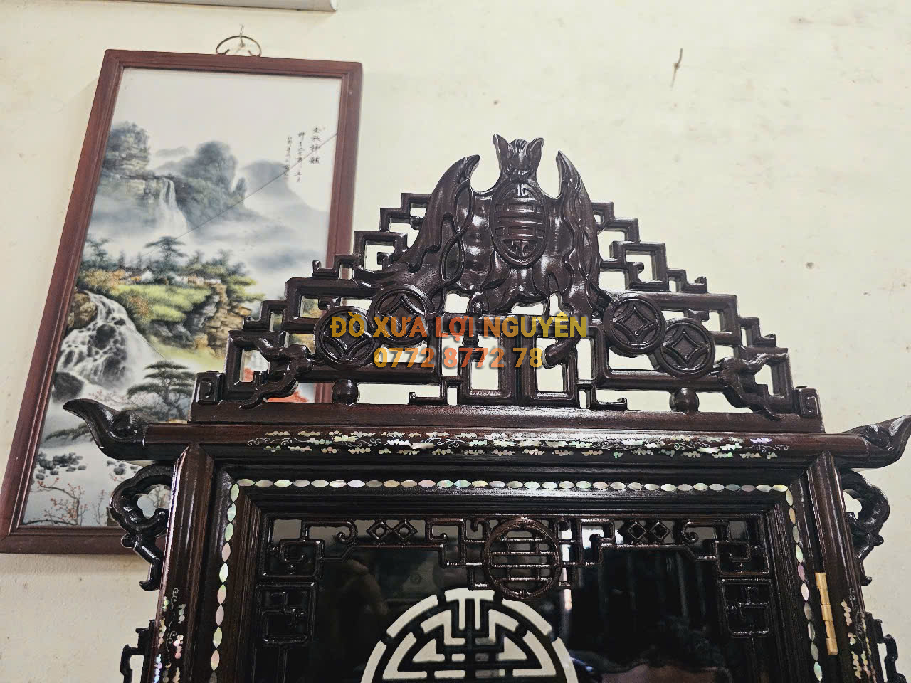 Tủ trưng bày, dơi cài thọ, gỗ gõ mật