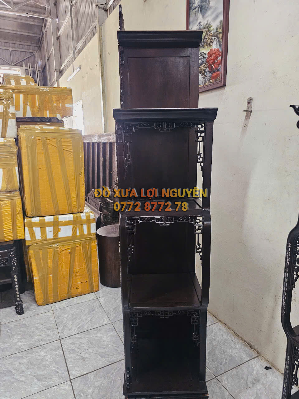 Tủ trưng bày, dơi cài thọ, gỗ gõ mật